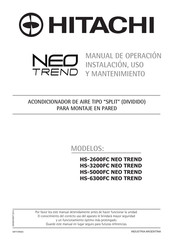 Hitachi NEO TREND HS-2600FC Manual De Operación, Instalación, Uso Y Mantenimiento