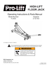 Pro-Lift F-2533 Manual De Piezas E Instrucciones De Funcionamiento