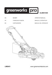 GreenWorks Pro GLM801600 Manual Del Operador