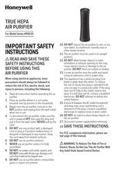 Honeywell HPA030B Manual De Instrucciones