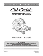 Cub Cadet RZT 42 Manual Del Usuario