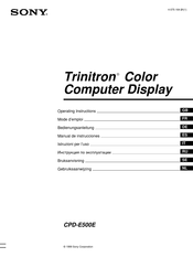 Sony Trinitron CPD-E500E Manual De Instrucciones