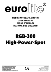 EuroLite RGB-300 Manual Del Usuario