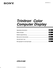 Sony Trinitron CPD-E100E Manual De Instrucciones