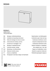 Franke RODAN RODX601 Instrucciones De Montaje Y Servicio