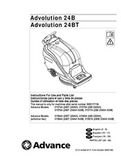 Advance Advolution 24BT Instrucciones Para El Uso Y Lista De Piezas