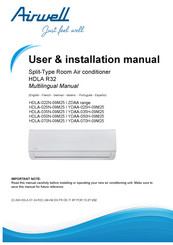 Airwell HDLA-025N-09M25 / YDAA-025H-09M25 Manual De Usuario E Instalacion