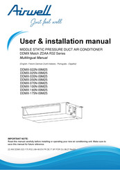 Airwell DDMX-035N-09M25 / YDAX-035H-09M25 Manual De Usuario E Instalacion