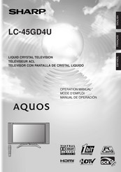 Sharp AQUOS LC-45GD4U Manual De Operación