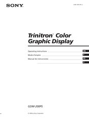 Sony Trinitron GDM-200PS Manual De Instrucciones