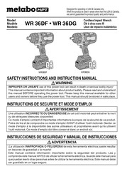 Metabo HPT WR 36DF Instrucciones De Seguridad Y Manual De Instrucciones