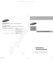 Samsung LN-T375HA Instrucciones Del Propietario