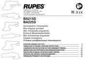 Rupes BA215S/BT Traducción De Manual De Instrucciones Original