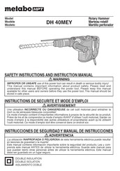 Metabo HPT DH 40MEY Instrucciones De Seguridad Y Manual De Instrucciones