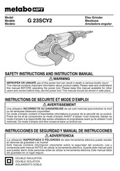 Metabo HPT G 23SCY2 Instrucciones De Seguridad Y Manual De Instrucciones