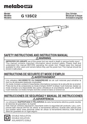 Metabo HPT G 13SC2 Instrucciones De Seguridad Y Manual De Instrucciones