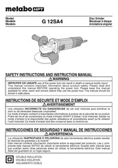 Metabo HPT G 12SA4 Instrucciones De Seguridad Y Manual De Instrucciones