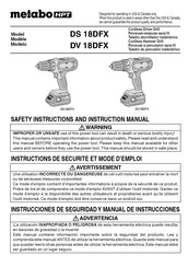 Metabo HPT DV 18DFX Instrucciones De Seguridad Y Manual De Instrucciones