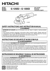 Hitachi G 12SE2 Instrucciones De Seguridad Y Manual De Instrucciones