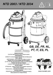 Numatic NTD 2003 Instrucciones Originales