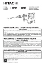 Hitachi H 60MA Manual De Instrucciones E Instrucciones De Seguridad