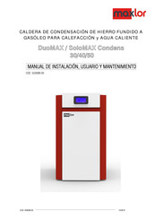 maxlor SoloMAX Condens 30 Manual De Instalación, Usuario Y Mantenimiento