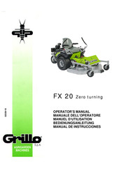 Grillo FX 20 Zero turning Manual De Instrucciones