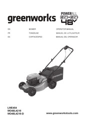GreenWorks MO48L4210 Manual Del Operador