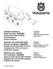 Husqvarna G543ST Manuel Du Propriétaire