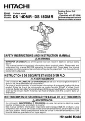 Hitachi DS 14DMR Instrucciones De Seguridad Y Manual De Instrucciones