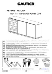 Gautier NATURA D16 514 Instrucciones De Montaje