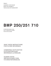 Gaggenau BMP 250 710 Instrucciones De Instalación