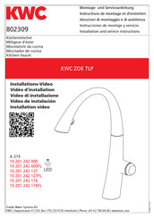 KWC ZOE TLP 10.201.242.000 Instrucciones De Montaje Y Servicio