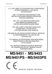 Lotus MS/9451PS Manual De Instrucciones Para El Montaje, El Mantenimiento Y El Uso