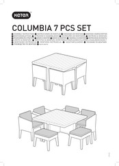 Keter COLUMBIA 7 PCS SET Instrucciones De Montaje