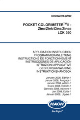 Hach POCKET COLORIMETER II-Zinco Instrucciones De Aplicación