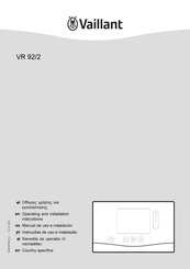 Vaillant VR 92/2 Manual De Uso E Instalación