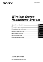 Sony MDR-RF450RK Manual De Instrucciones