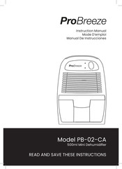 ProBreeze PB-02-CA Manual De Instrucciones