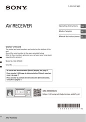 Sony XAV-AX5600 Manual De Instrucciones