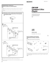 Sony CDX-C410 Instalación / Conexiones