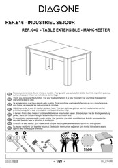 Diagone INDUSTRIEL SEJOUR E16 040 Instrucciones De Montaje