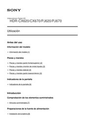Sony handycam HDR-PJ620 Manual De Utilización