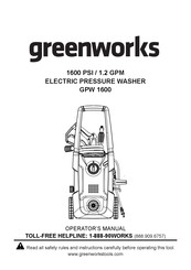 Greenworks GPW 1600 Manual Del Operador