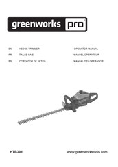 GreenWorks Pro HTB301 Manual Del Operador