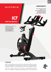 IndoorCycling Group MATRIX IC-MXIC7B-01 Manual De Usuario