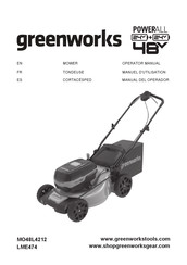 GreenWorks LME474 Manual Del Operador