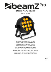Beamz Pro BAC306 ProPar 12x12W Manual De Instrucciones