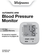 Walgreens WGNBPA-220 Manual De Instrucciones