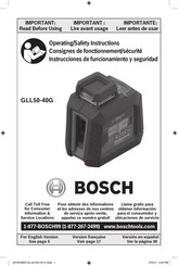 Bosch GLL50-40G Instrucciones De Funcionamiento Y Seguridad